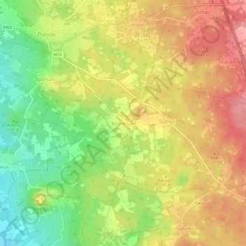 Topografische Karte Kirmenjak, Höhe, Relief