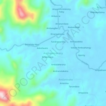 Topografische Karte Ambalamanasy, Höhe, Relief