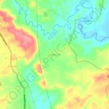 Topografische Karte Imalnod, Höhe, Relief