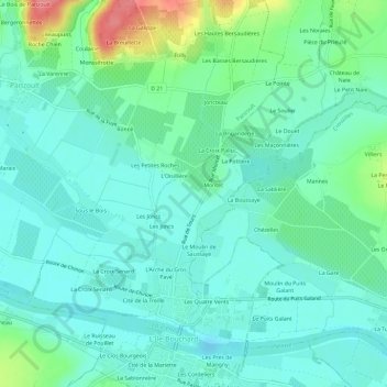 Topografische Karte Montet, Höhe, Relief