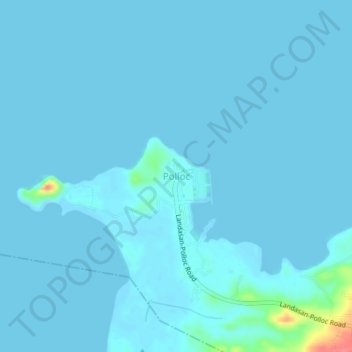 Topografische Karte Polloc, Höhe, Relief