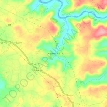 Topografische Karte Aayampara, Höhe, Relief