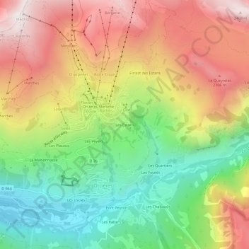 Topografische Karte Les Estaris, Höhe, Relief