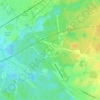 Topografische Karte Masquet, Höhe, Relief