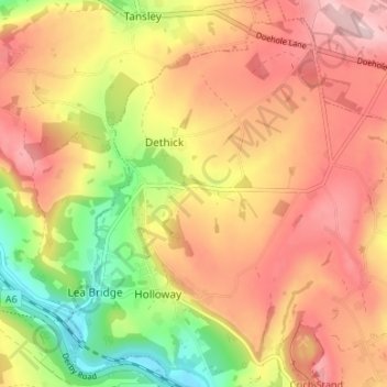 Topografische Karte Lea, Höhe, Relief