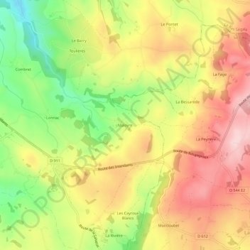 Topografische Karte Maloyre, Höhe, Relief