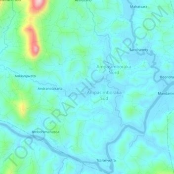 Topografische Karte Ambodimanga, Höhe, Relief