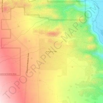Topografische Karte Alabama Hills, Höhe, Relief