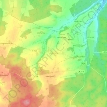 Topografische Karte Steinental, Höhe, Relief