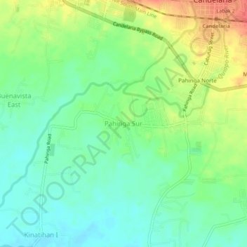 Topografische Karte Pahinga Sur, Höhe, Relief