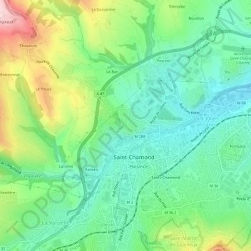 Topografische Karte Croupisson, Höhe, Relief