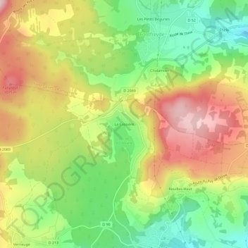 Topografische Karte La Cassière, Höhe, Relief