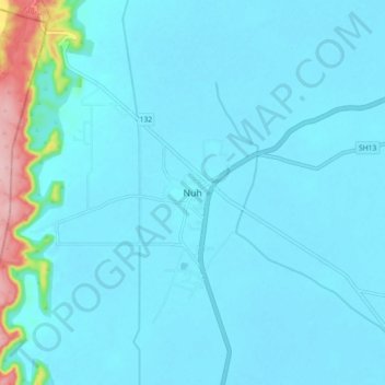 Topografische Karte Nuh, Höhe, Relief