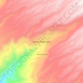 Topografische Karte Tambo Quemado, Höhe, Relief