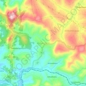 Topografische Karte Maharidaza, Höhe, Relief