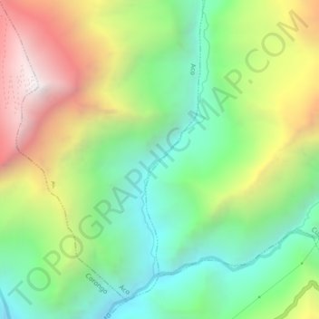 Topografische Karte Provincia de Corongo, Höhe, Relief