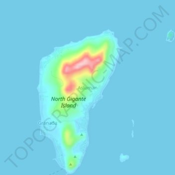 Topografische Karte Asluman, Höhe, Relief