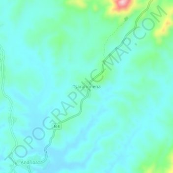 Topografische Karte Tsarahonena, Höhe, Relief