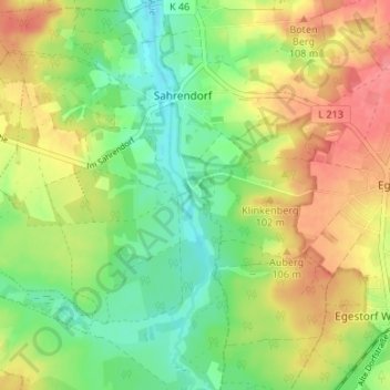 Topografische Karte Sudermühlen, Höhe, Relief