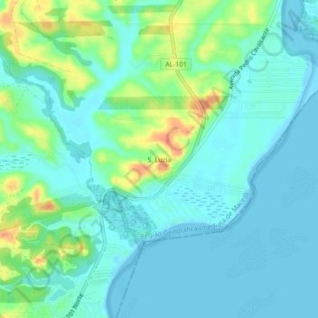 Topografische Karte S. Luzia, Höhe, Relief