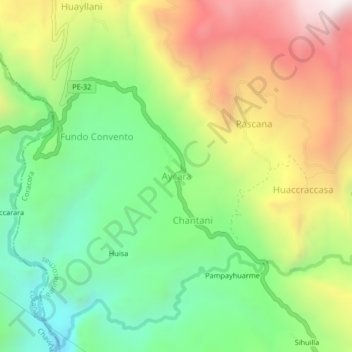 Topografische Karte Aycara, Höhe, Relief