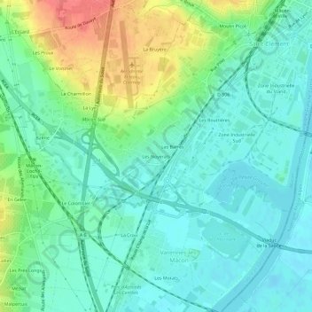 Topografische Karte Les Noyerats, Höhe, Relief