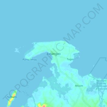 Topografische Karte Baliangao, Höhe, Relief