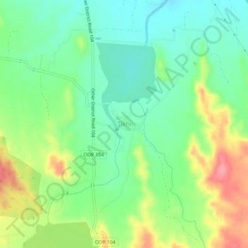 Topografische Karte Tikhi, Höhe, Relief