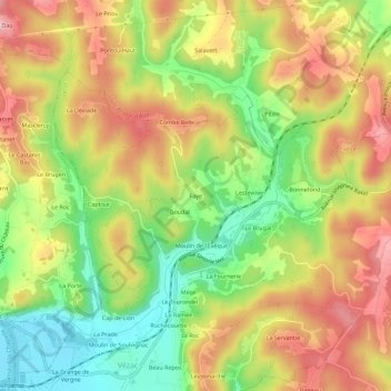 Topografische Karte Faye, Höhe, Relief