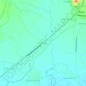 Topografische Karte Del Pilar, Höhe, Relief