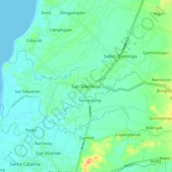 Topografische Karte San Ildefonso, Höhe, Relief