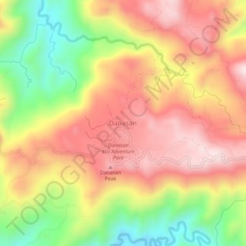 Topografische Karte Danasan, Höhe, Relief