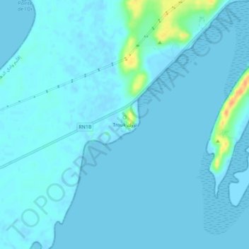 Topografische Karte Trouk, Höhe, Relief