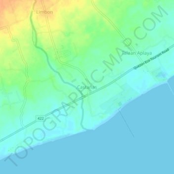 Topografische Karte Castañas, Höhe, Relief