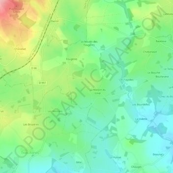 Topografische Karte La Besse, Höhe, Relief