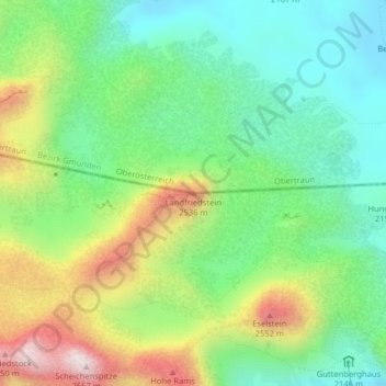 Topografische Karte Landfriedstein, Höhe, Relief