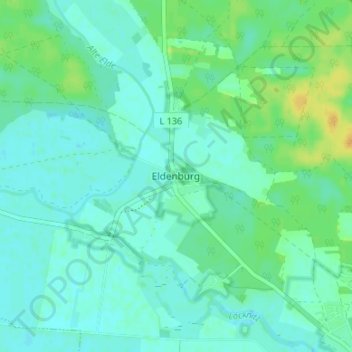 Topografische Karte Eldenburg, Höhe, Relief