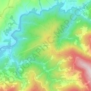 Topografische Karte Furtado, Höhe, Relief
