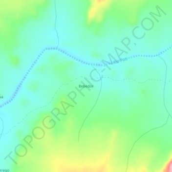 Topografische Karte Bebedor, Höhe, Relief