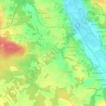 Topografische Karte Treille, Höhe, Relief