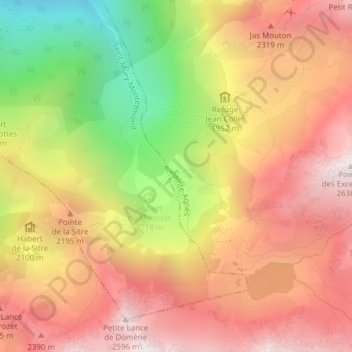 Topografische Karte Ravin des excellences, Höhe, Relief