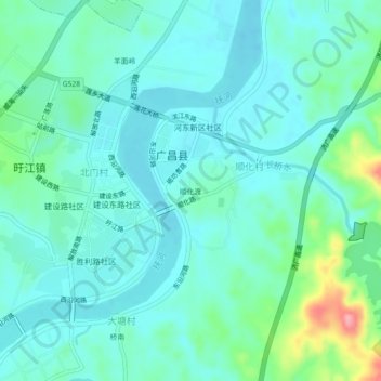 Topografische Karte 顺化渡, Höhe, Relief