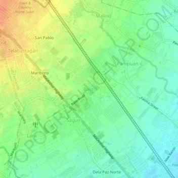 Topografische Karte Baliti, Höhe, Relief