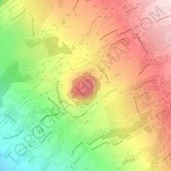 Topografische Karte Piton Hyacinthe, Höhe, Relief