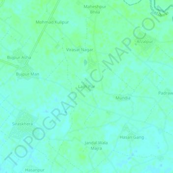 Topografische Karte Larh Pur, Höhe, Relief