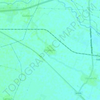 Topografische Karte Velupuru, Höhe, Relief