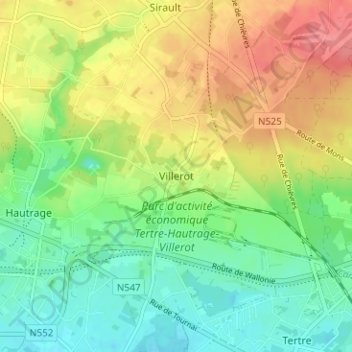 Topografische Karte Villerot, Höhe, Relief