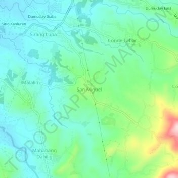 Topografische Karte San Miguel, Höhe, Relief