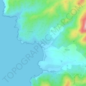 Topografische Karte Bausa, Höhe, Relief