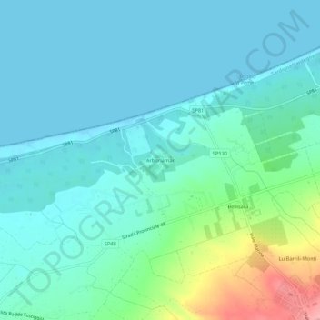 Topografische Karte Arboriamar, Höhe, Relief
